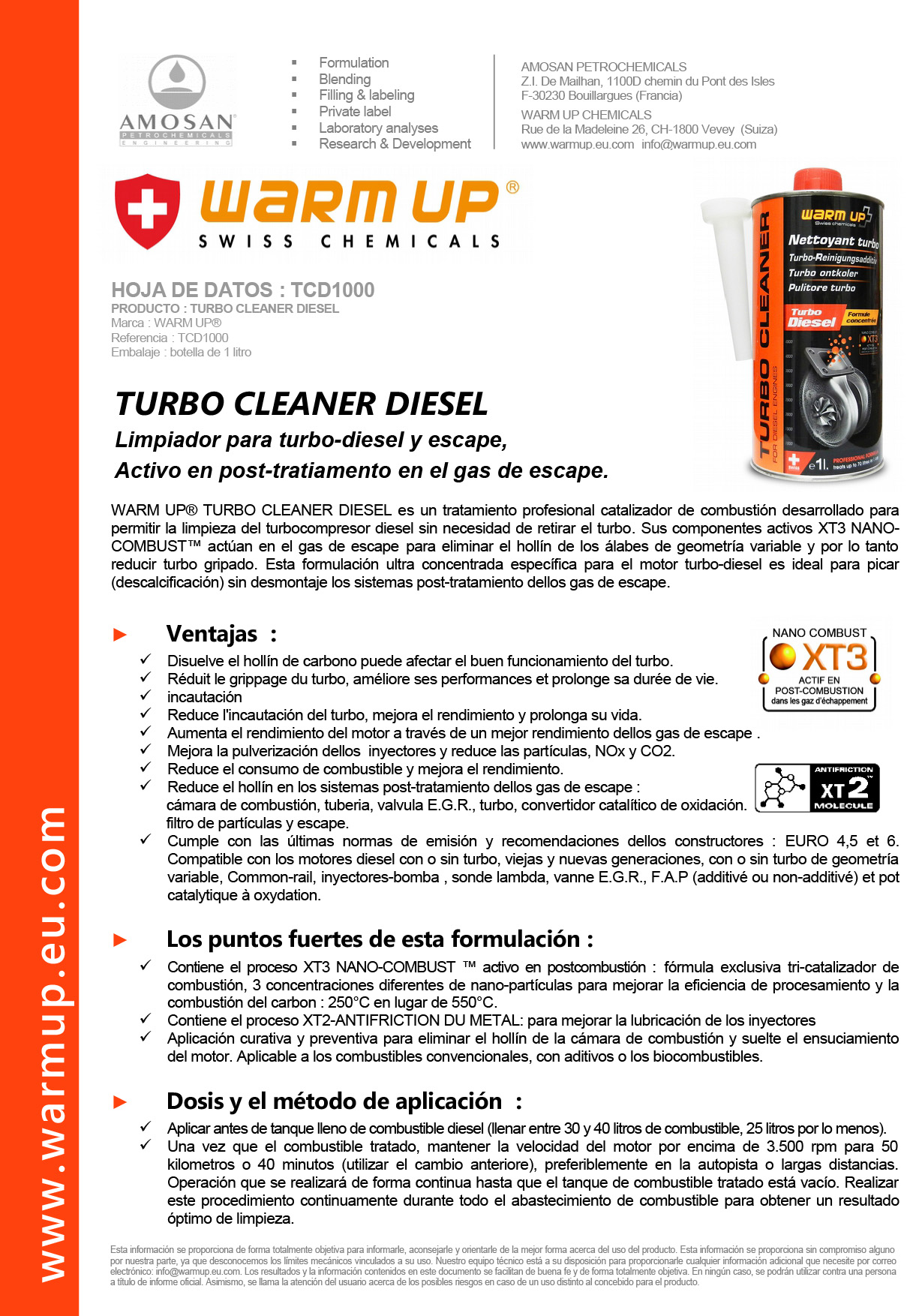 Turbo cleaner diesel / Nettoyant turbo et échappement diesel 1000ml –  Suisse Décalamine